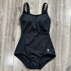 TYR One Piece Swimsuit Womens Size 10 Black Athletic Training‎ Swimwear Pool ATP